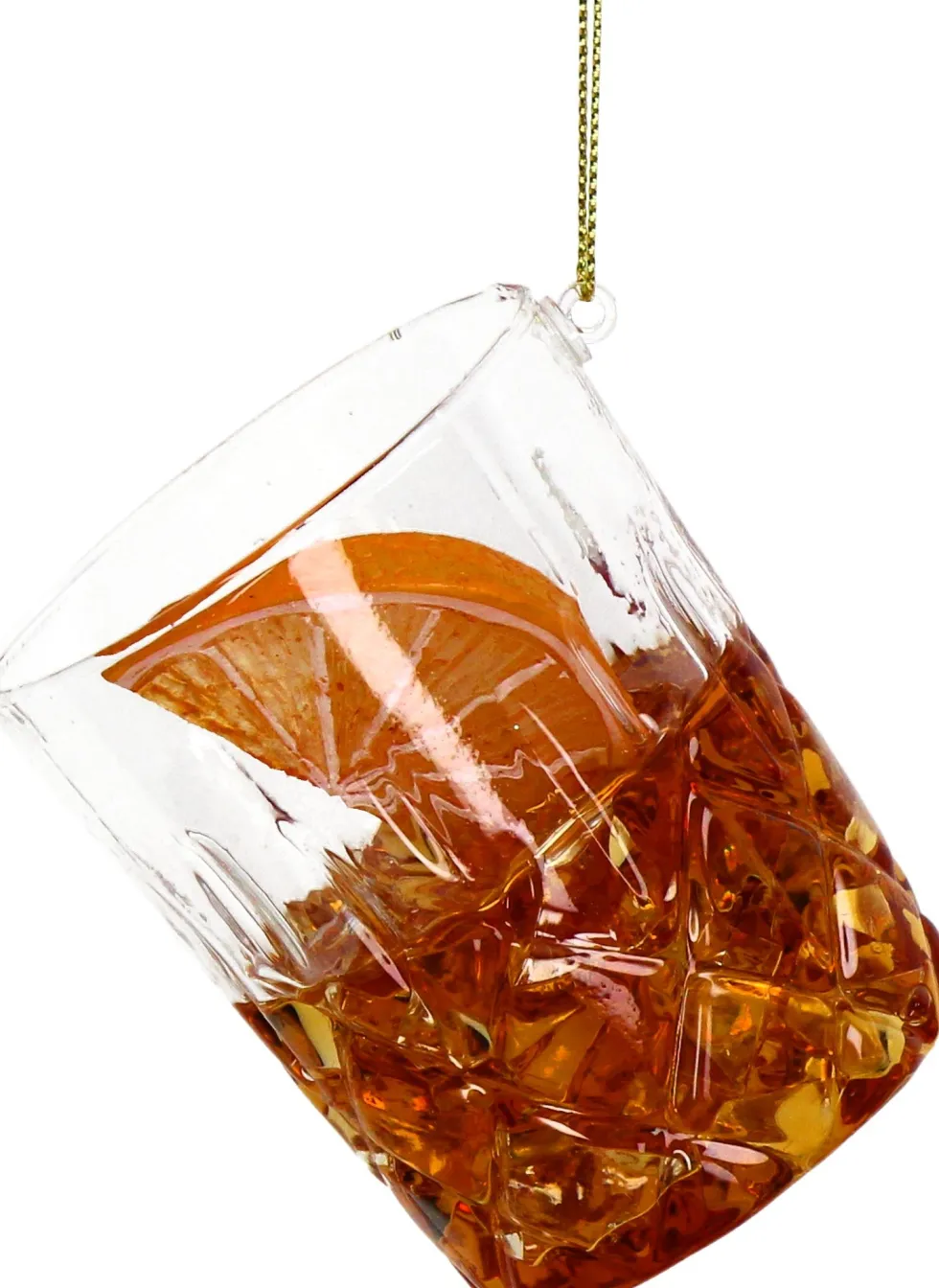 Kerst ornament Cocktail glas bruin D 6 H 7,5 cm