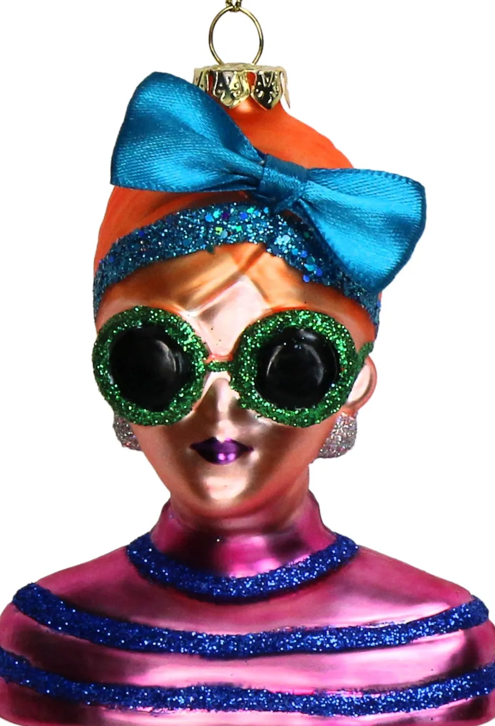 Kerst ornament Fashion Lady strik 7,6 x 6,1 x 10,7 cm