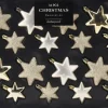 Kerst ornament Fitun ster beige 6 x 6 x 2 cm 16 stuks