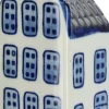 Kerst ornament Grachtenpand wit / blauw 5 x 5 x 9 cm