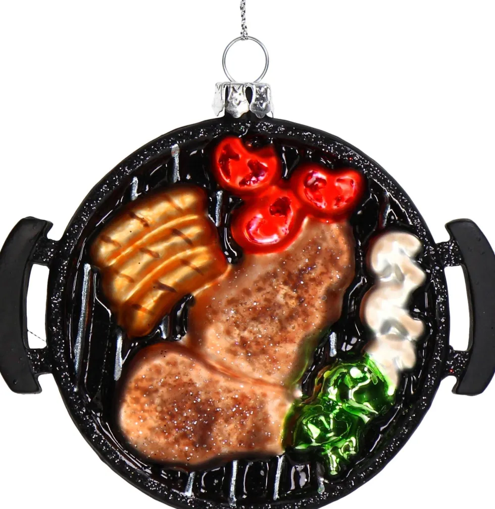 Kerst ornament Grilli grillplaat 10,1 x 3 x 8,5 cm