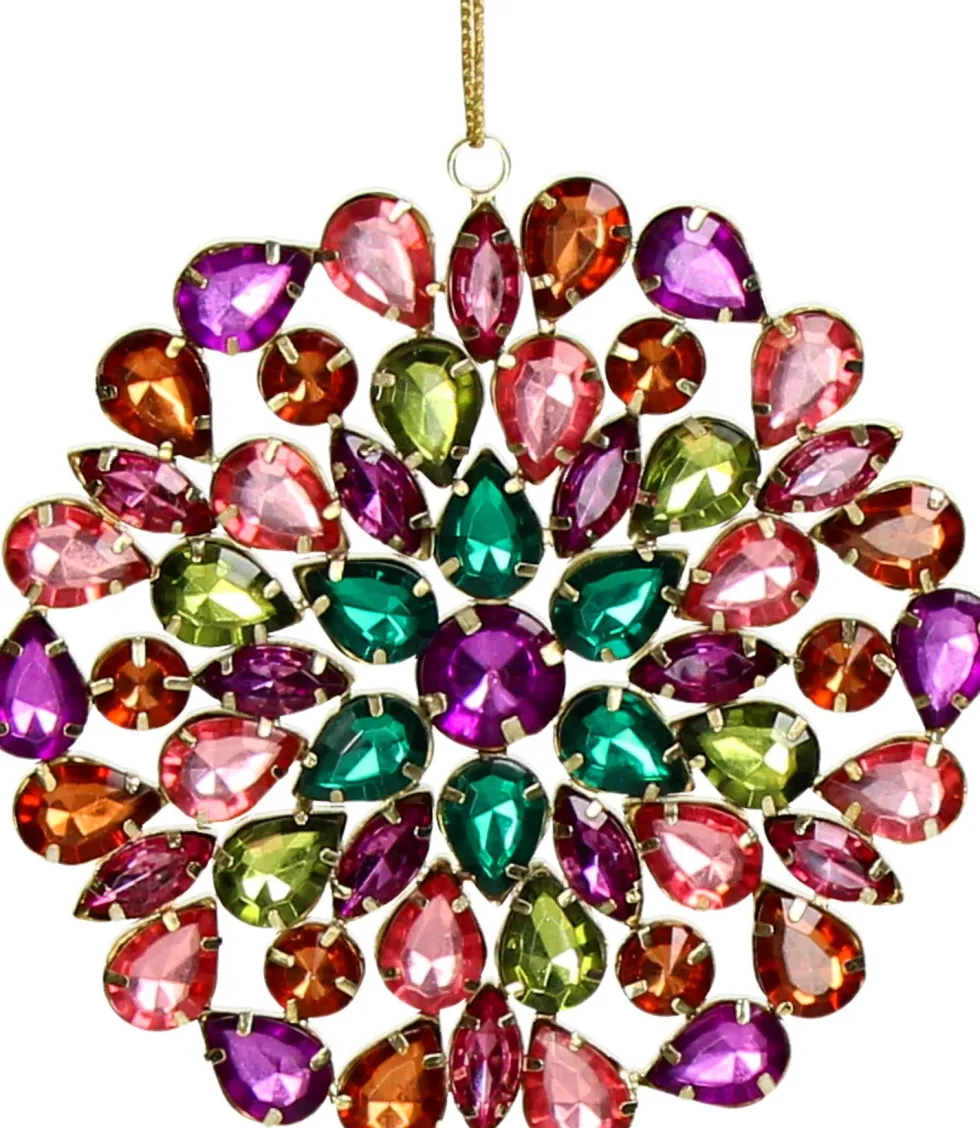 Kerst ornament Sini kralen glanzend D 13 H 1 cm