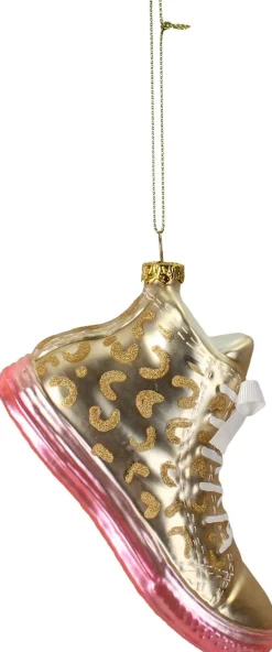 Kerst ornament sneaker goud 7,6 x 5,1 x 12,7 cm