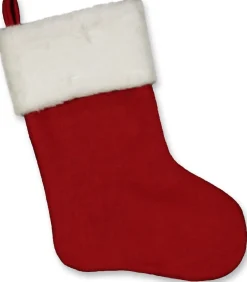 Kerstsok 25 x 40 cm rood wit