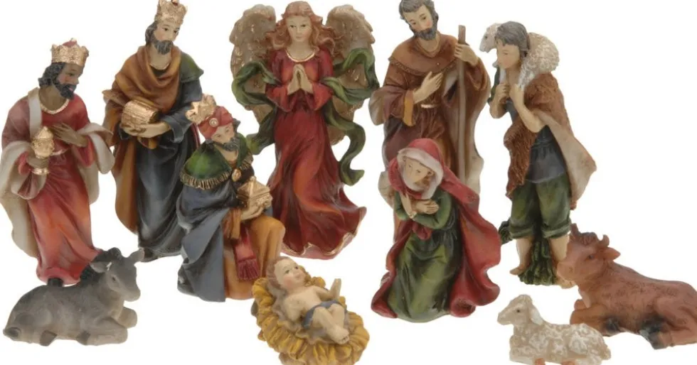 Kerststal figuren multi 11-delig 26,5 x 6,1 x 21,5 cm