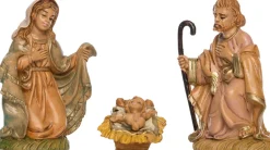 Kerststal figurenset Maria / Jozef / Jezus 3 stuks H 10 cm