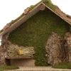 Kerststal met boomschors en mos 43 x 20 x 29 cm