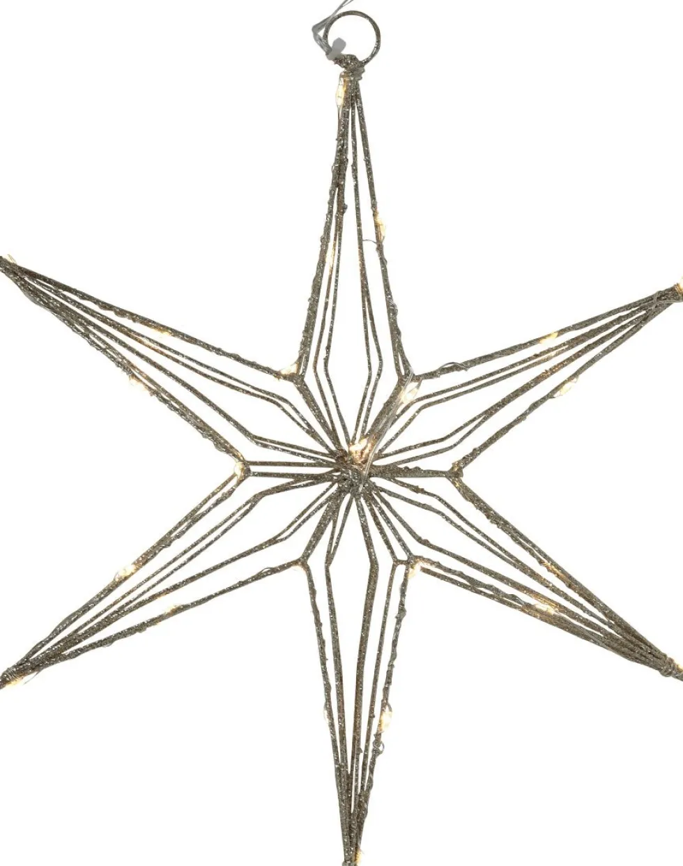 Kerstster Arno goud met 25 lampjes warm wit 4,5 x 30 x 31,5 cm