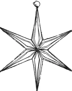 Kerstster Arno zwart met 25 lampjes warm wit 4,5 x 30 x 31,5 cm