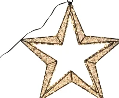 Kerstster met verlichting zwart D 36 H 7 cm