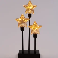 Kerststerren op standaard zwart 14,5 x 7 x 32 cm
