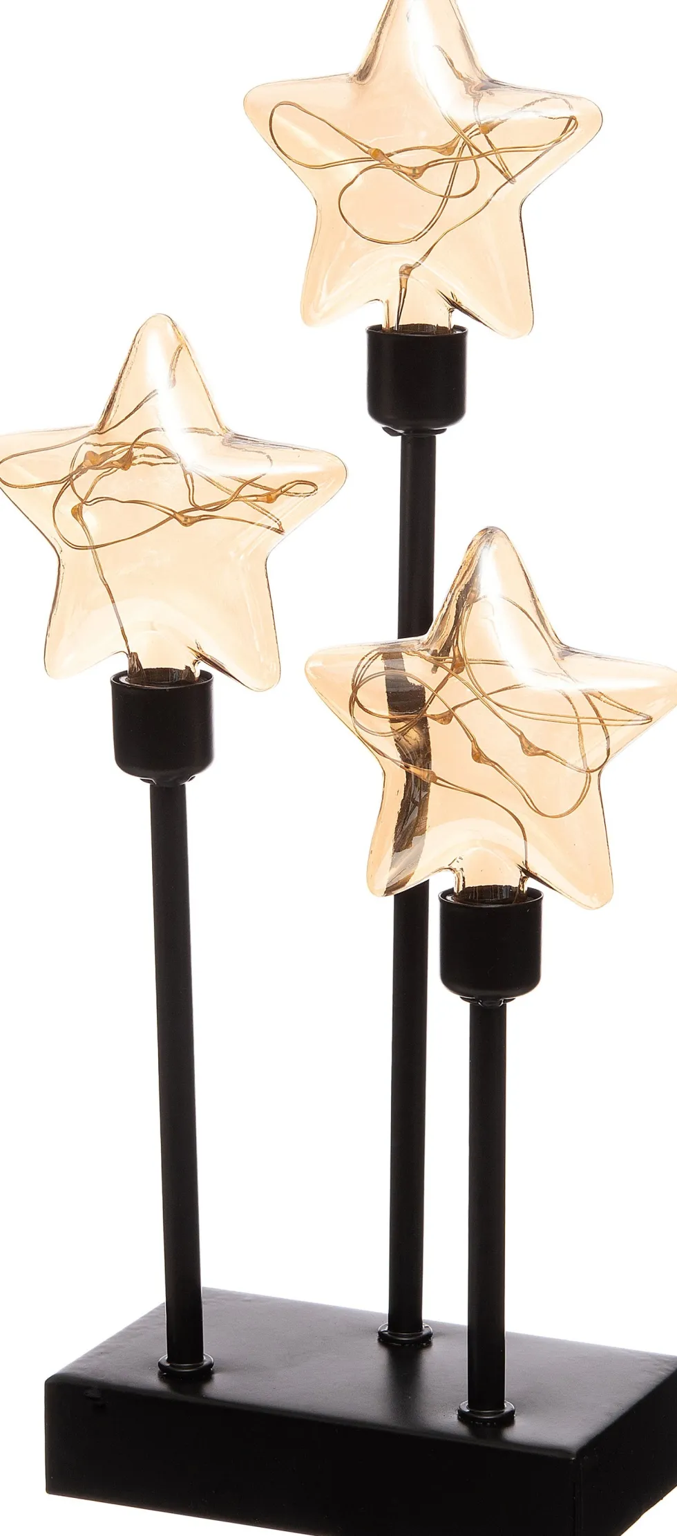 Kerststerren op standaard zwart 14,5 x 7 x 32 cm