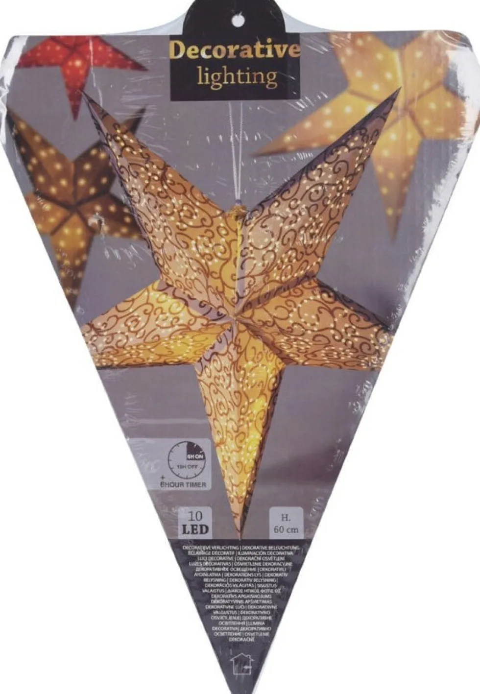 Kerstster wit met verlichting D 60 H 10 cm