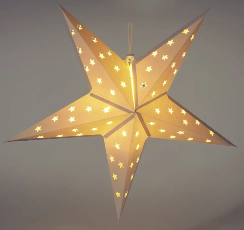 Kerstster wit met verlichting D 60 H 10 cm
