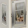 Kersttafereel ski piste huis met verlichting 22 x 20 x 38,5 cm