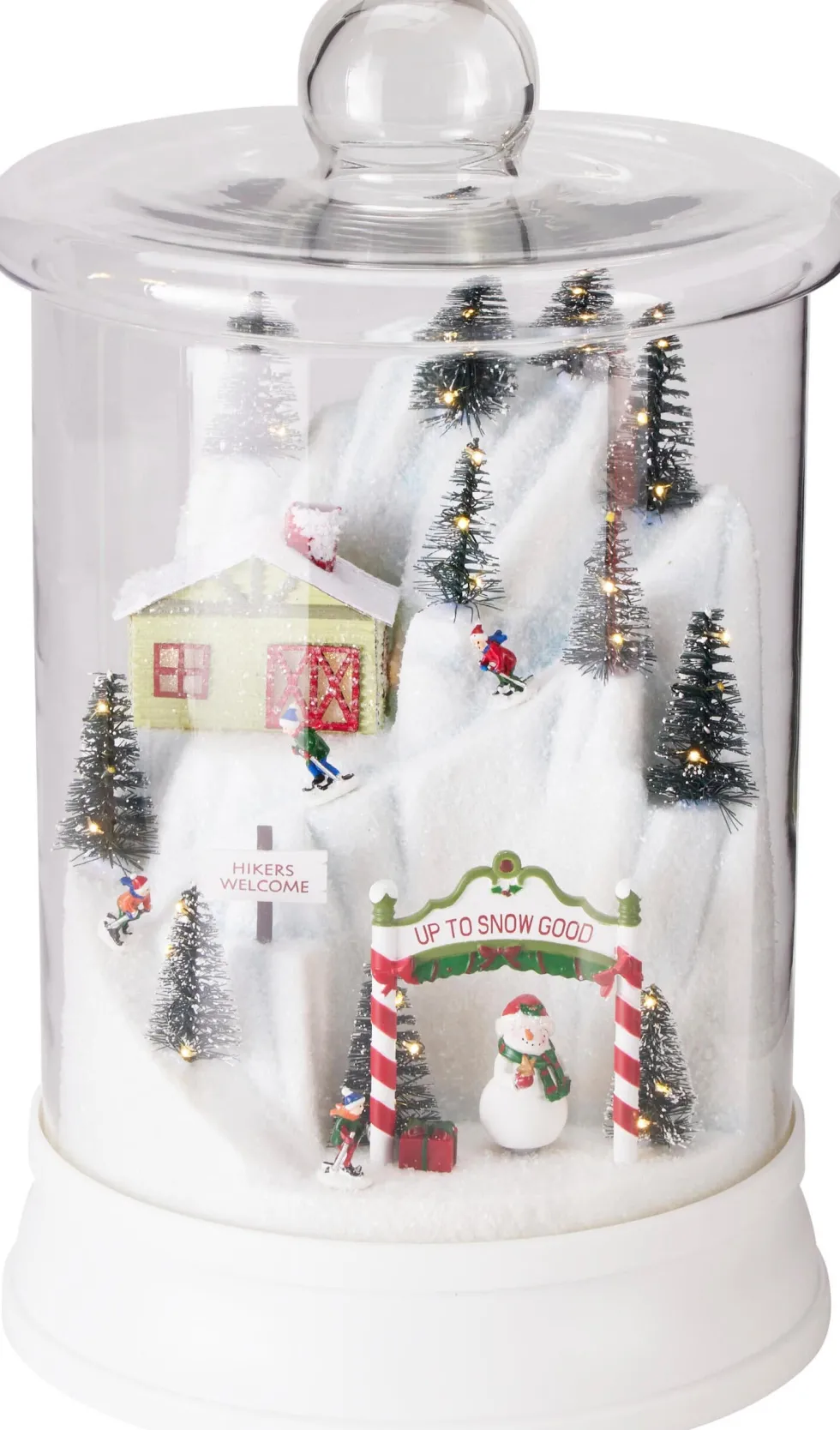 Kersttafereel ski piste stolp met verlichting 25,5 x 15,2 x 33 cm