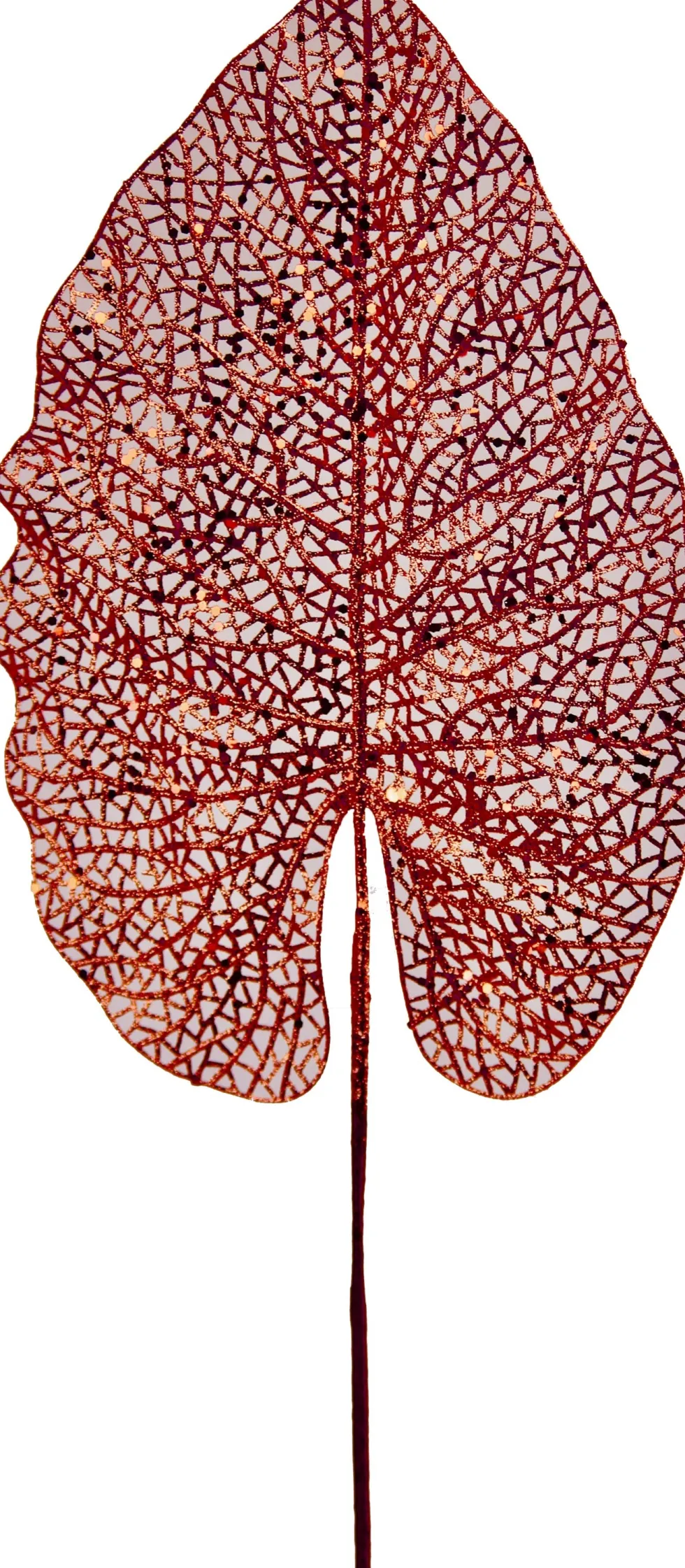 Kersttak met glitter blad rood 78 cm