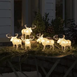 Konstsmide kerstfiguur eland met verlichting 11,5 x 15,5 x 13 cm 5 stuks