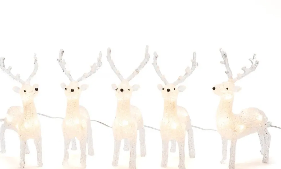 Konstsmide kerstfiguur rendier met verlichting 17 x 19 x 13 cm 5 stuks