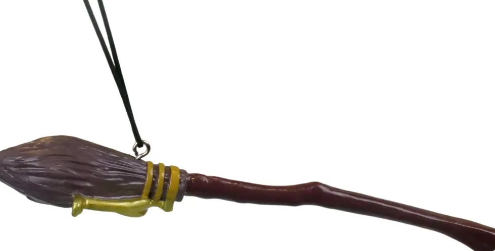 Kurt S. Adler kerst ornament bezem van Harry Potter bruin 9 x 4 x 9 cm