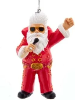 Kurt S. Adler kerst ornament Elvis Presley kerstman rood 10,16 x 3,56 x 7,11 cm