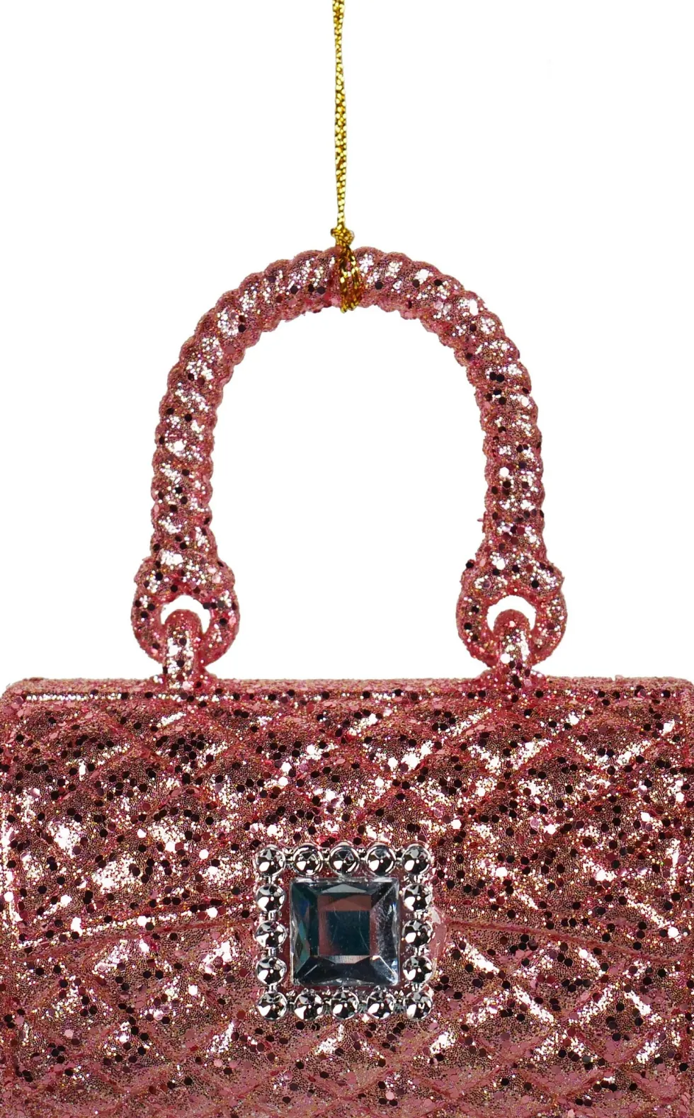 Kurt S. Adler kerst ornament handtas roze 5 x 5 x 10 cm