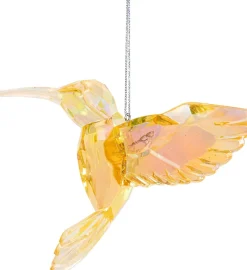 Kurt S. Adler kerst ornament kolibrie lichtgeel 8 x 10 x 10 cm