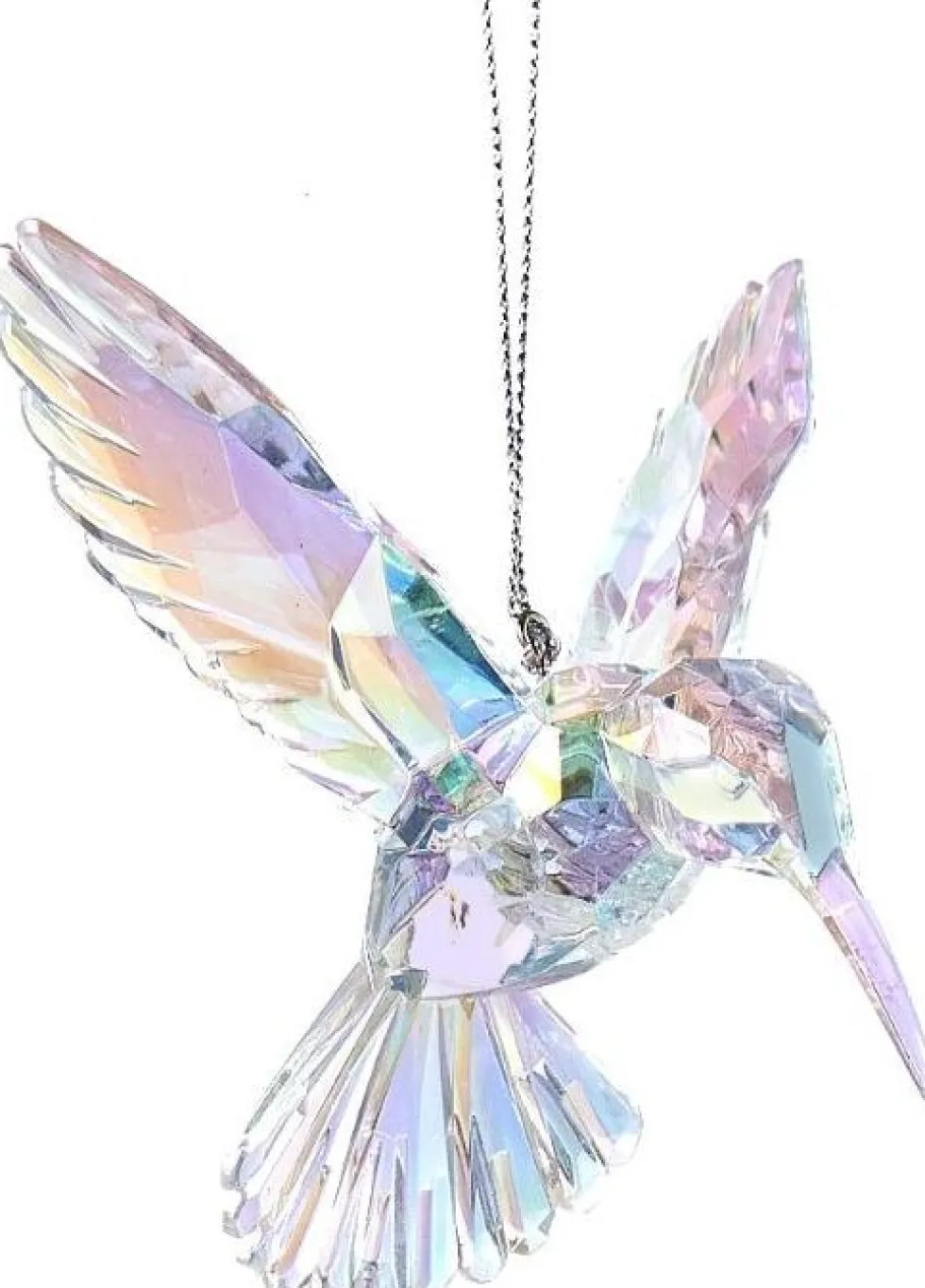 Kurt S. Adler kerst ornament kolibrie Maurice wit iriserend 8 x 10 x 10 cm