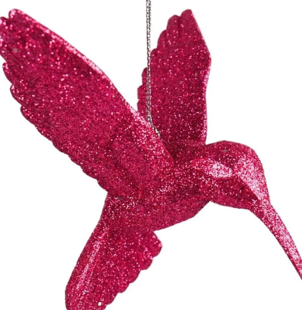Kurt S. Adler kerst ornament Kolibrie glitter rood 9 x 3 x 9 cm