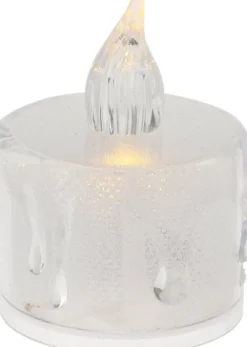 LED waxinelicht transparant D 3,6 H 5 cm