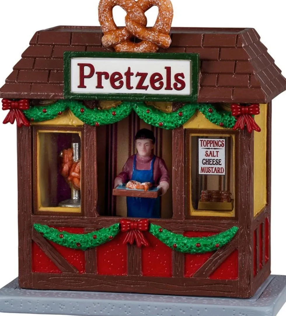 Lemax Caddington Village kerstdorpminiatuur pretzels (pretzels kraam) 14,4 x 10,2 x 16,2 cm