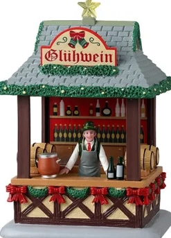 Lemax Caddington Village kerstdorpminiatuur gluhwein booth (gluhwein kraam) 9,8 x 10,4 x 15,7 cm
