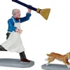 Lemax Caddington Village kerstdorpminiatuur feline fish thief (kat steelt vis) 3,5 x 8,9 x 7,6 cm 2-delig