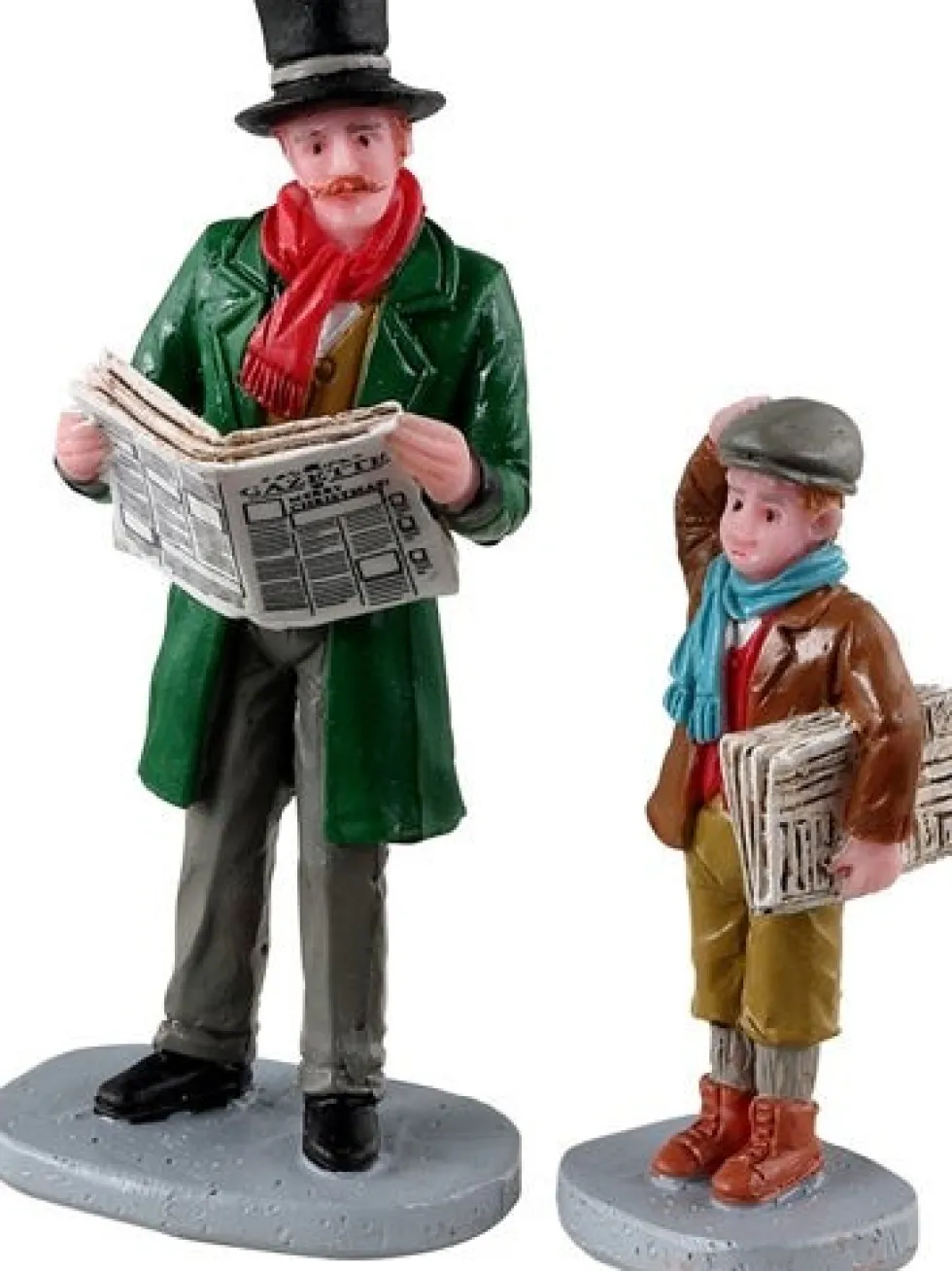 Lemax Caddington Village kerstdorpminiatuur merry newsboy (krantenjongen) 5,5 x 2,5 x 7,3 cm 2-delig