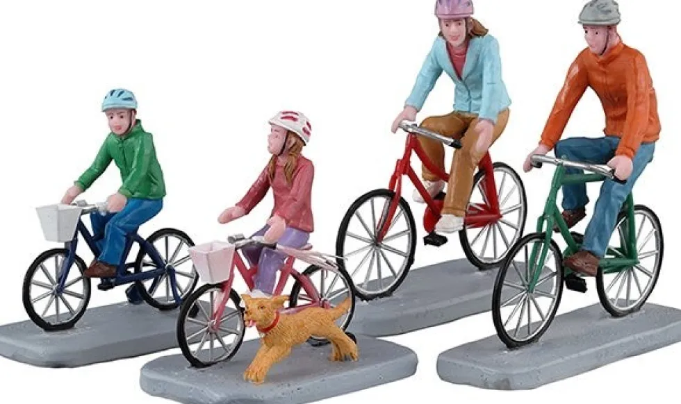 Lemax Caddington Village kerstdorpminiatuur family bike ride (fietstocht familie) 11,7 x 7,1 x 7,6 cm 4-delig