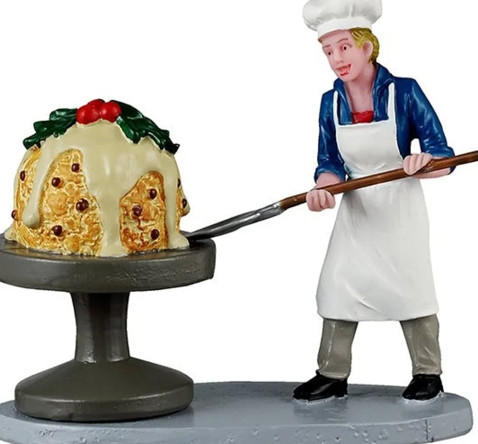 Lemax Caddington Village kerstdorpminiatuur biggest christmas pudding (taartenbakker) 3,6 x 7,3 x 6,8 cm