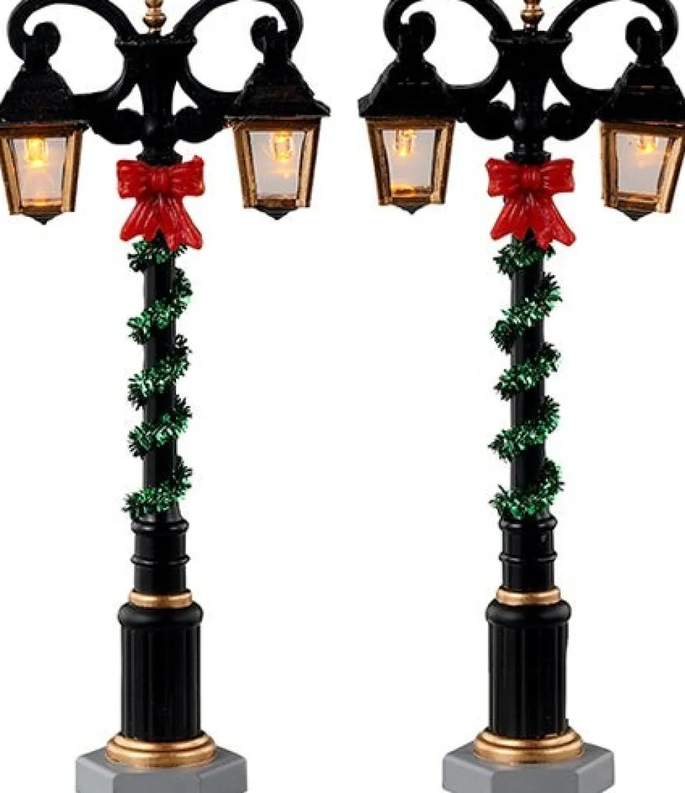 Lemax Caddington Village kerstdorpminiatuur splendid lights (straatlantaarns) 4,5 x 2,4 x 10,8 cm 2 stuks