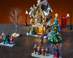 Lemax Caddington Village kerstdorp set tannenbaum christmas shop (kerstboom winkel) 18,8 x 16,2 x 20,4 cm 11-delig