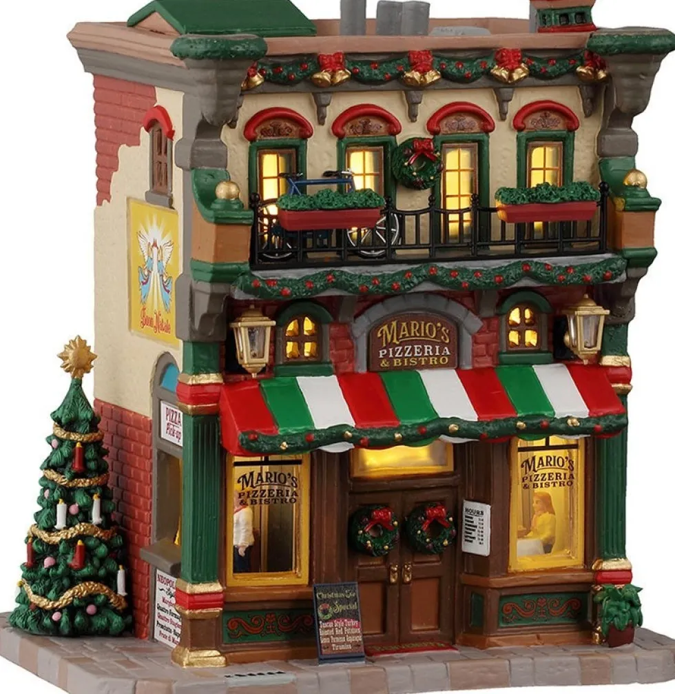 Lemax Caddington Village kersthuisje pizzaria & bistro (pizza restaurant) 22,6 x 15,2 x 24,9 cm