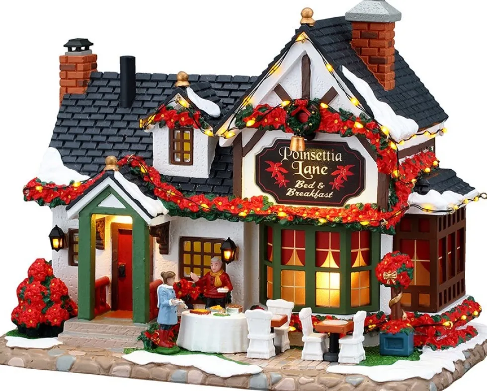 Lemax Caddington Village kerstdorp poinsettia lane b&b (bed & breakfast) 26,7 x 18,8 x 30,4 cm