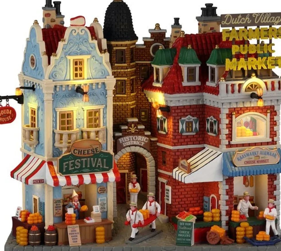 Lemax Caddington Village kersthuisje Dutch Cheese Festival And Farmers Market (kaasmarkt) 12,4 x 28,4 x 25,8 cm