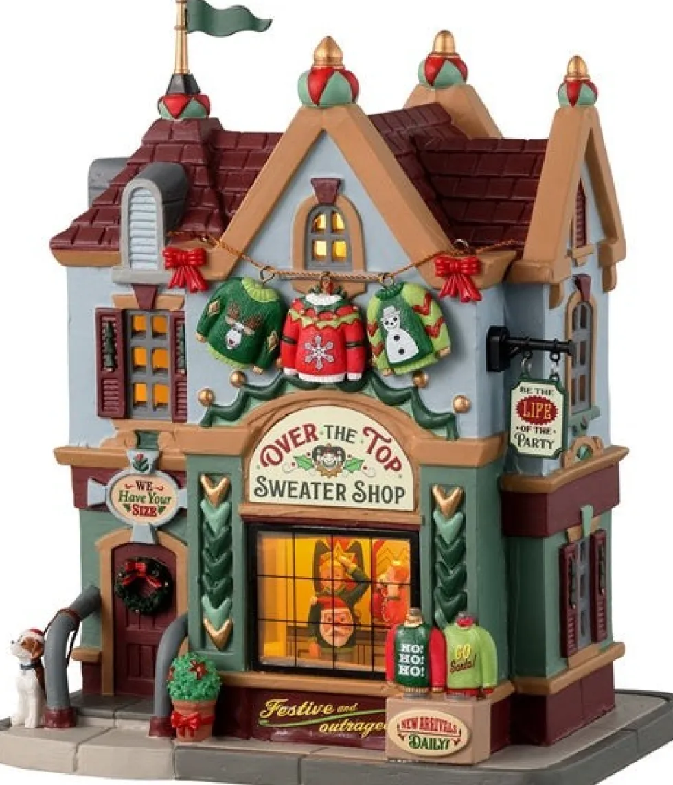 Lemax Caddington Village kersthuisje over the top sweater shop (kledingwinkel) 20,6 x 16,7 x 24,4 cm
