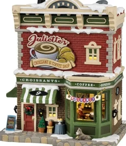 Lemax Caddington Village kersthuisje juliette's croissants & coffee (bakkerij) 14 x 16,5 x 20 cm