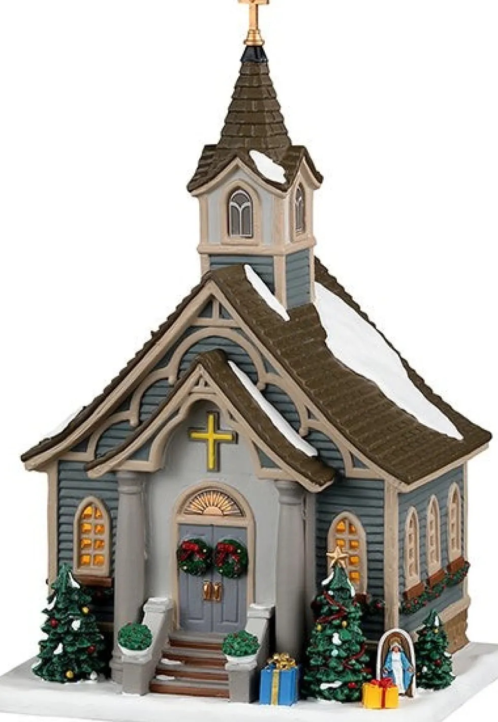 Lemax Caddington Village kersthuisje small town church (kleine kerk) 15,5 x 12,8 x 23,2 cm