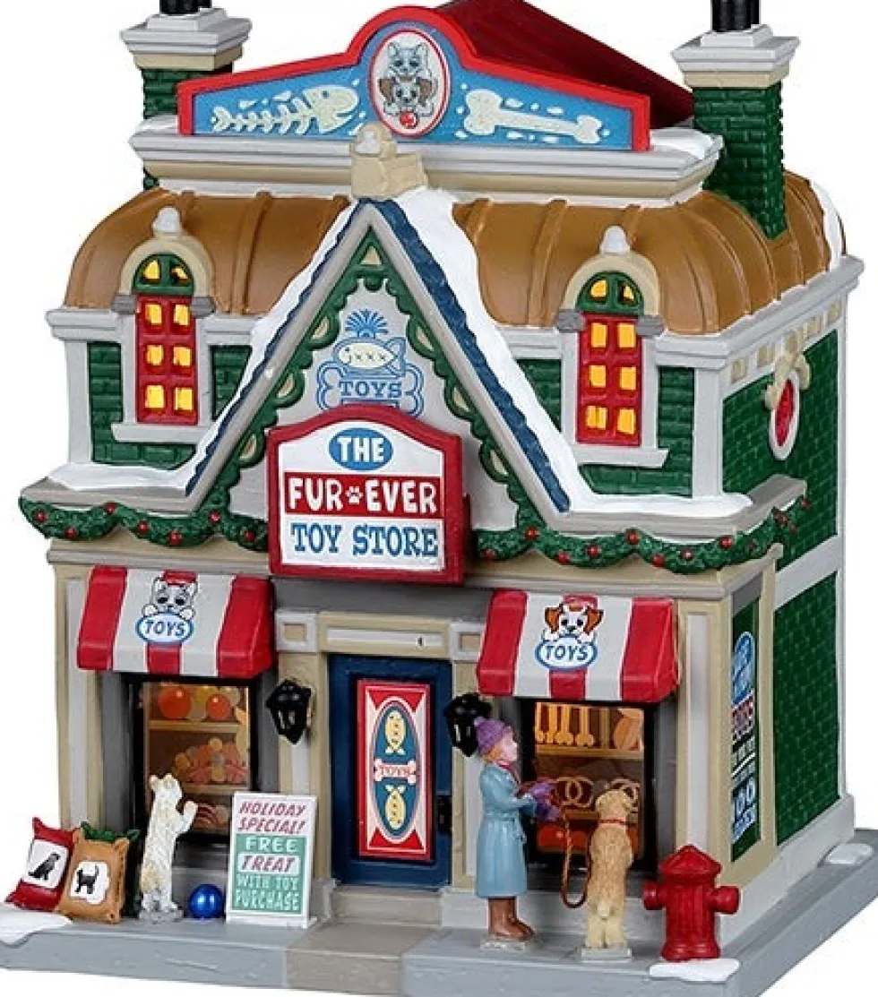 Lemax Caddington Village kersthuisje fur-ever toy store (speelgoedwinkel) 15 x 12,3 x 18 cm