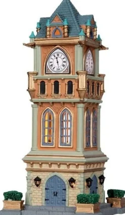 Lemax Caddington Village kersthuisje municipal clock tower (kerktoren) 12,3 x 12,3 x 27,5 cm