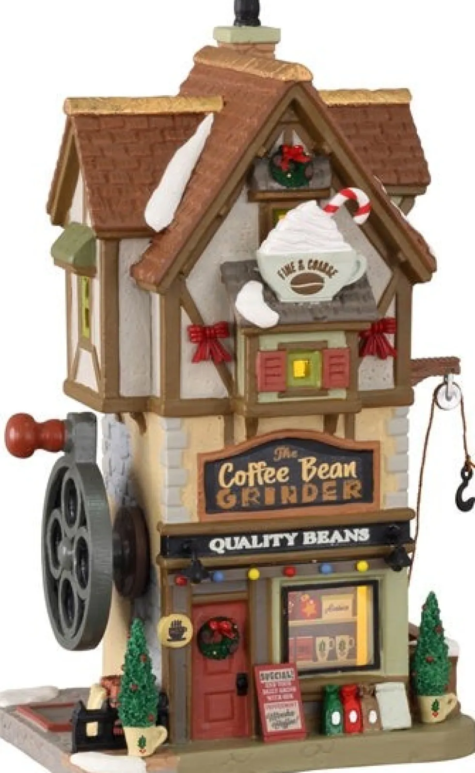 Lemax Caddington Village kersthuisje the coffee bean grinder (café) 13,5 x 10 x 21,5 cm