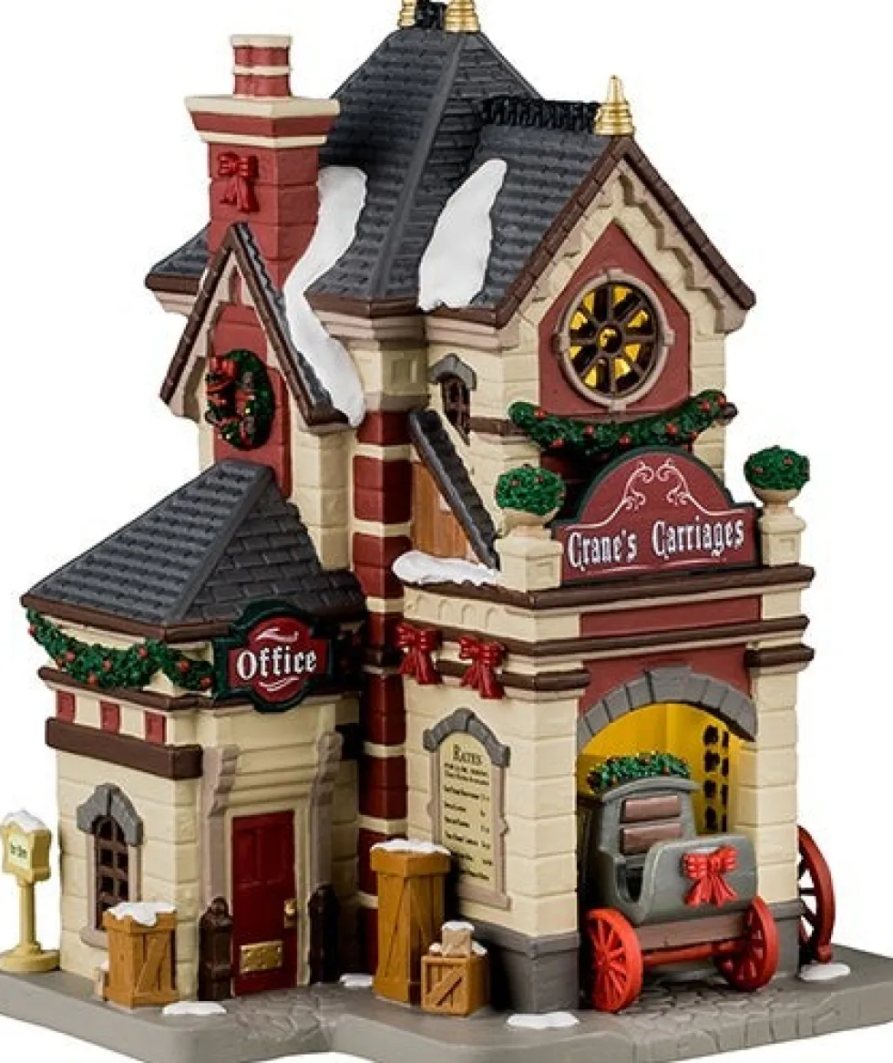 Lemax Caddington Village kersthuisje cranes carriages (koetsenverhuur) 13,7 x 15,6 x 21,5 cm