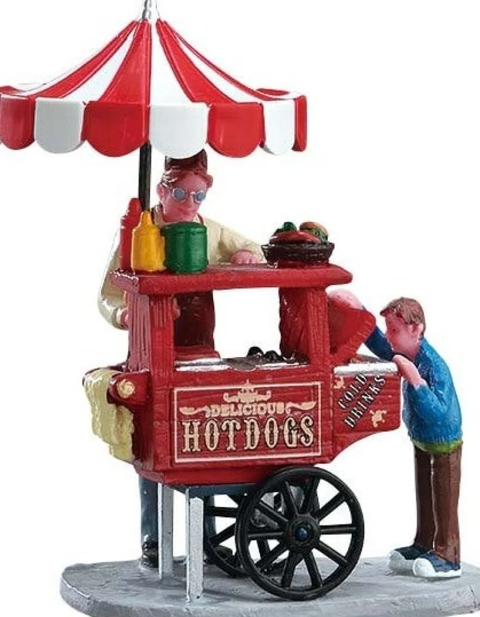 Lemax Carnival kerstdorpminiatuur hot dog cart (kraam) 6,6 x 4,7 x 9,5 cm