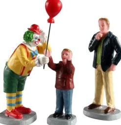 Lemax Carnival kerstdorpminiatuur friendly clown 3-delig 7,3 x 2,3 x 9,6 cm